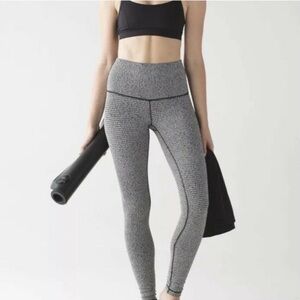 Lululemon Wonder Under Full Length Houndstooth Print Leggings Size 2